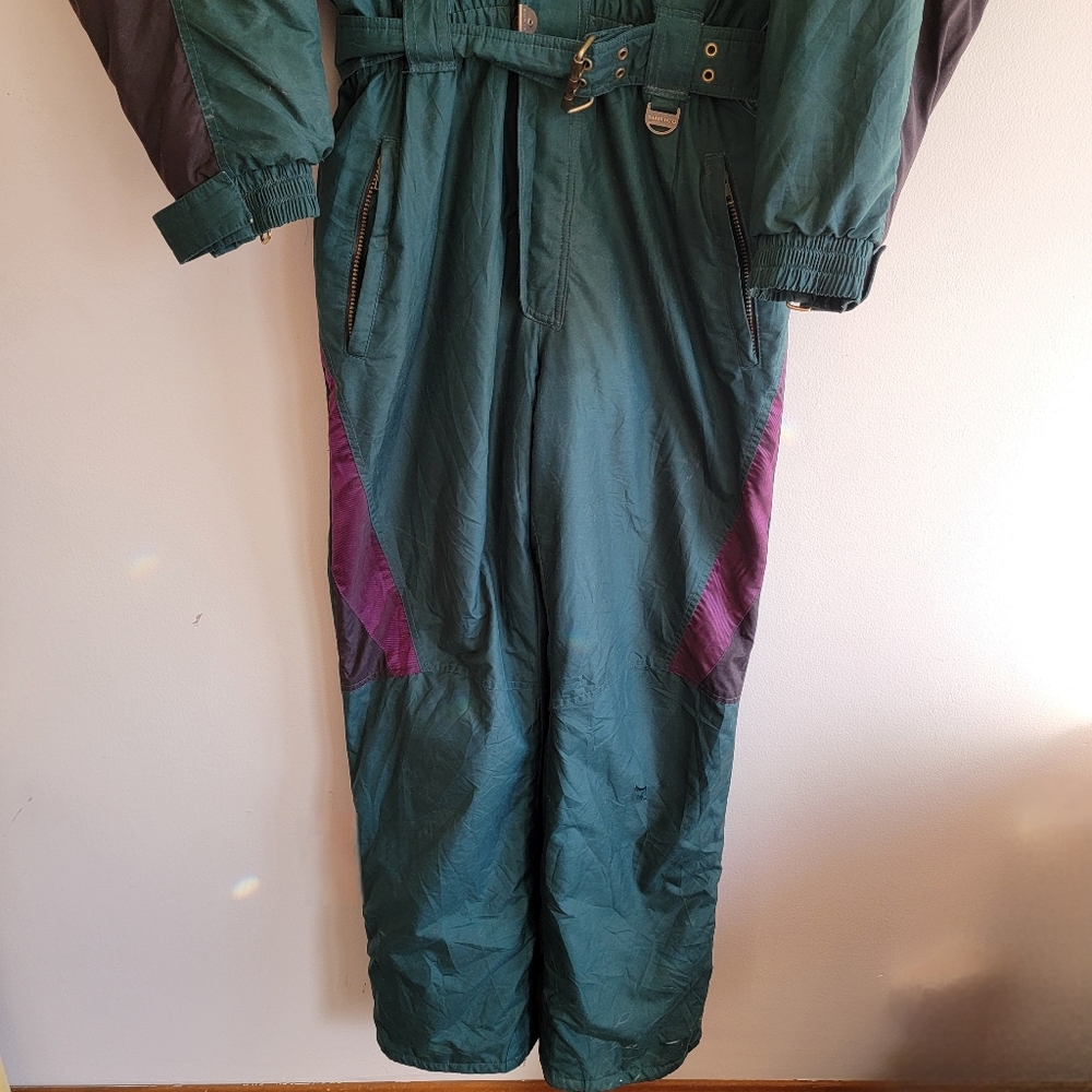 Sunice Vintage 80s 90s M Ski Jumpsuit Snowsuit Jewel Tones Flawed - Picture 5 of 16